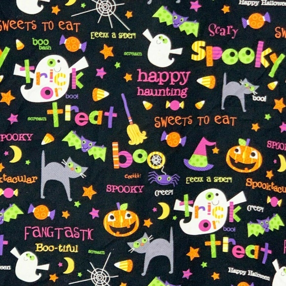 SB Scrubs Tops - *SOLD* SB Scrub Top Halloween Large Ghost Cat